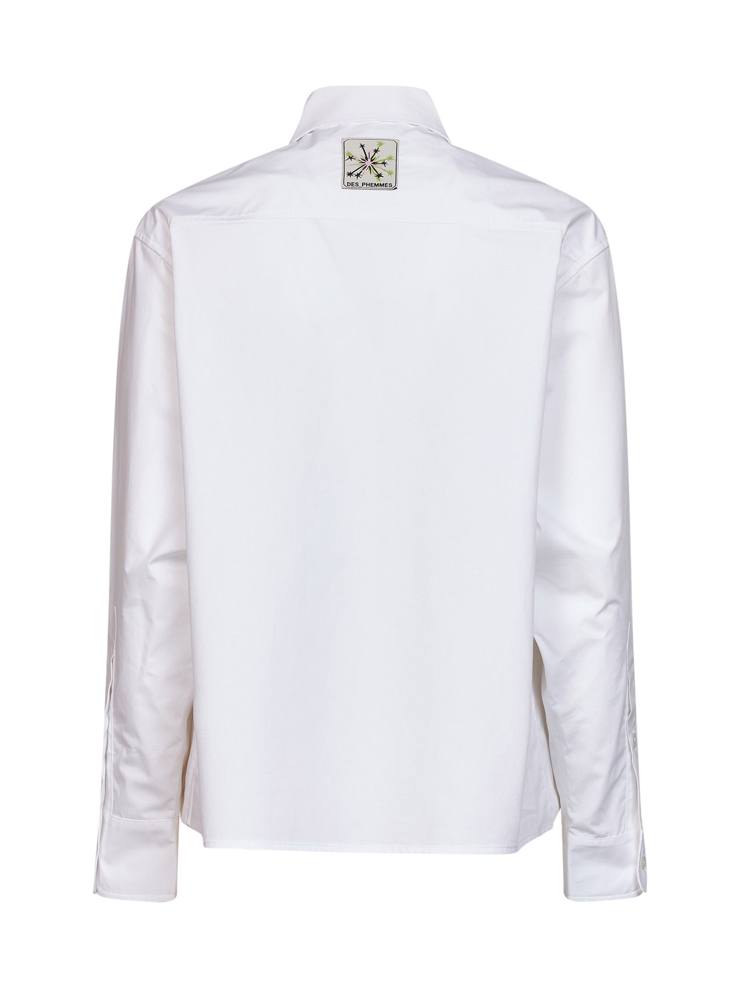 Camicia ricamata in popeline di cotone bianco