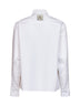 Camicia ricamata in popeline di cotone bianco