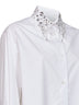 Camicia ricamata in popeline di cotone bianco