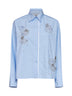 Light blue cotton poplin classic embroidered shirt