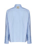 Light blue cotton poplin classic embroidered shirt