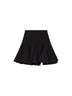 Black stretch crêpe flared mini skirt