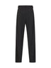 Dark steel canvas embroidered tailored trousers