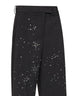 Dark steel canvas embroidered tailored trousers