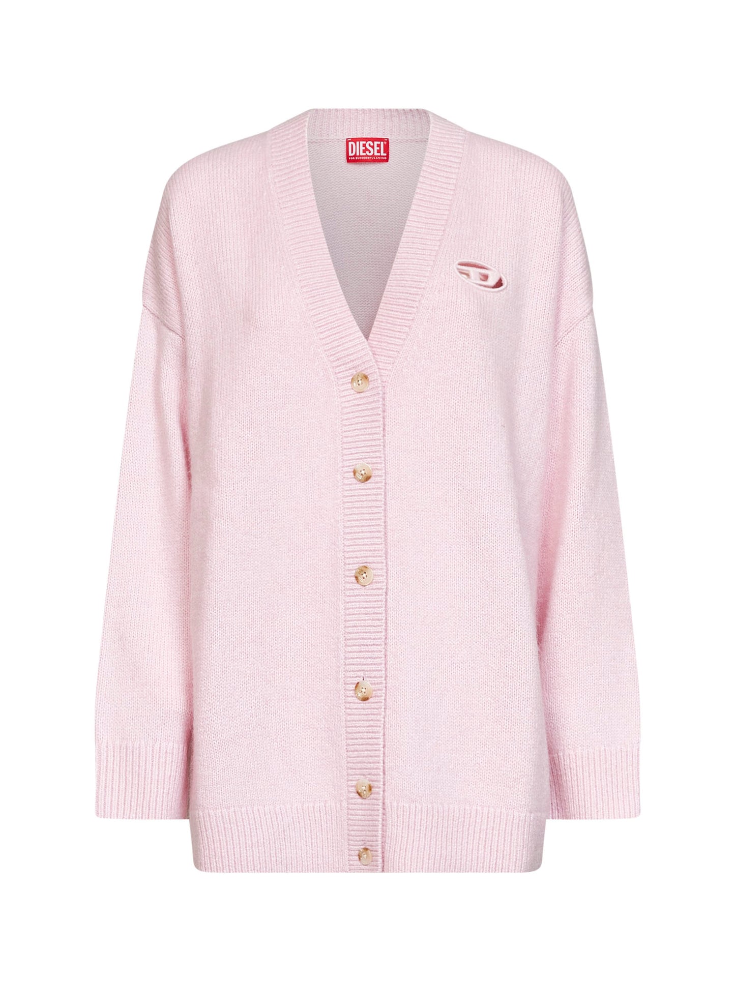 Pink wool and alpaca blend knit M-Areela cardigan