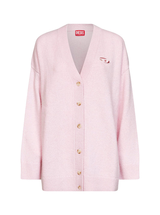 Pink wool and alpaca blend knit M-Areela cardigan