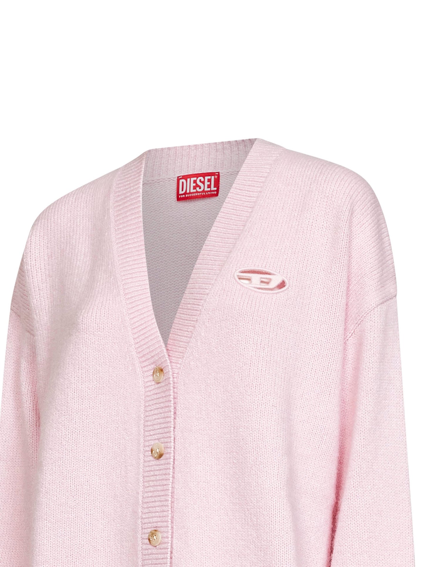 Pink wool and alpaca blend knit M-Areela cardigan