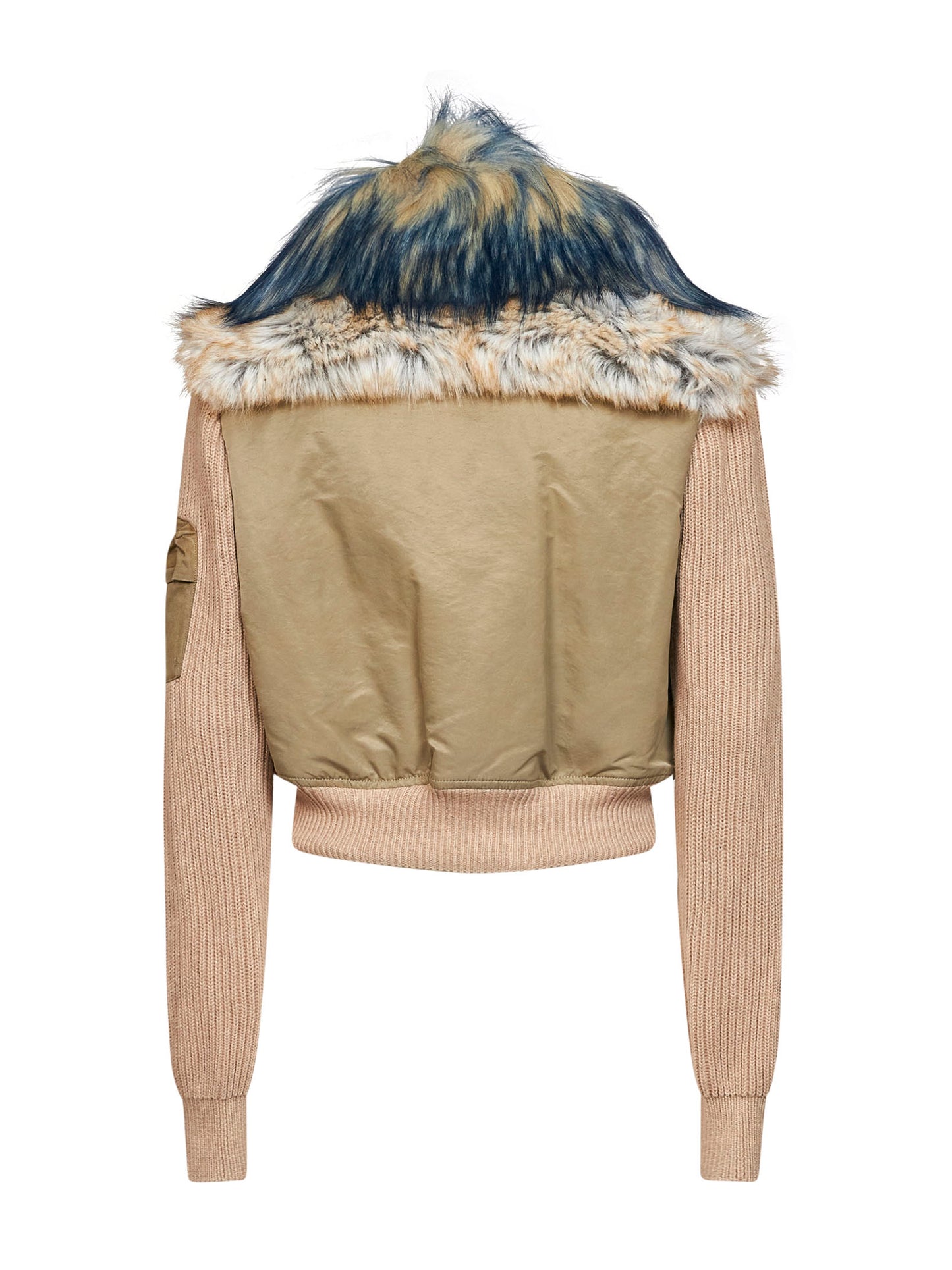 Bomber G-Ustav in cotone organico stretch e nylon riciclato kaki