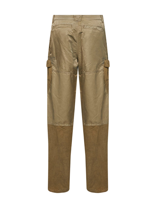 Pantaloni cargo P-Parker in cotone stretch e nylon kaki