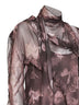 Abito midi asimmetrico D-riadi in chiffon e crêpe marrone