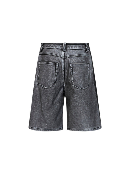 Grey PU P-Arlor Bermuda shorts