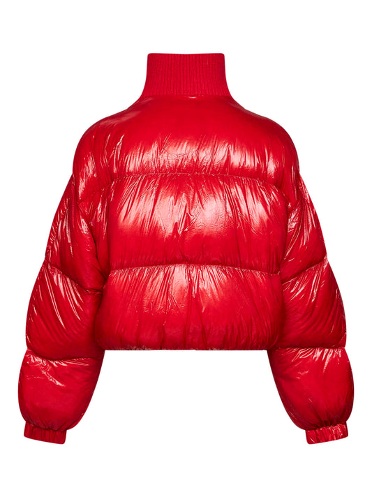 Piumino corto W-Arrior in nylon lucido rosso