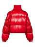 Red glossy nylon W-Arrior short puffer jacket