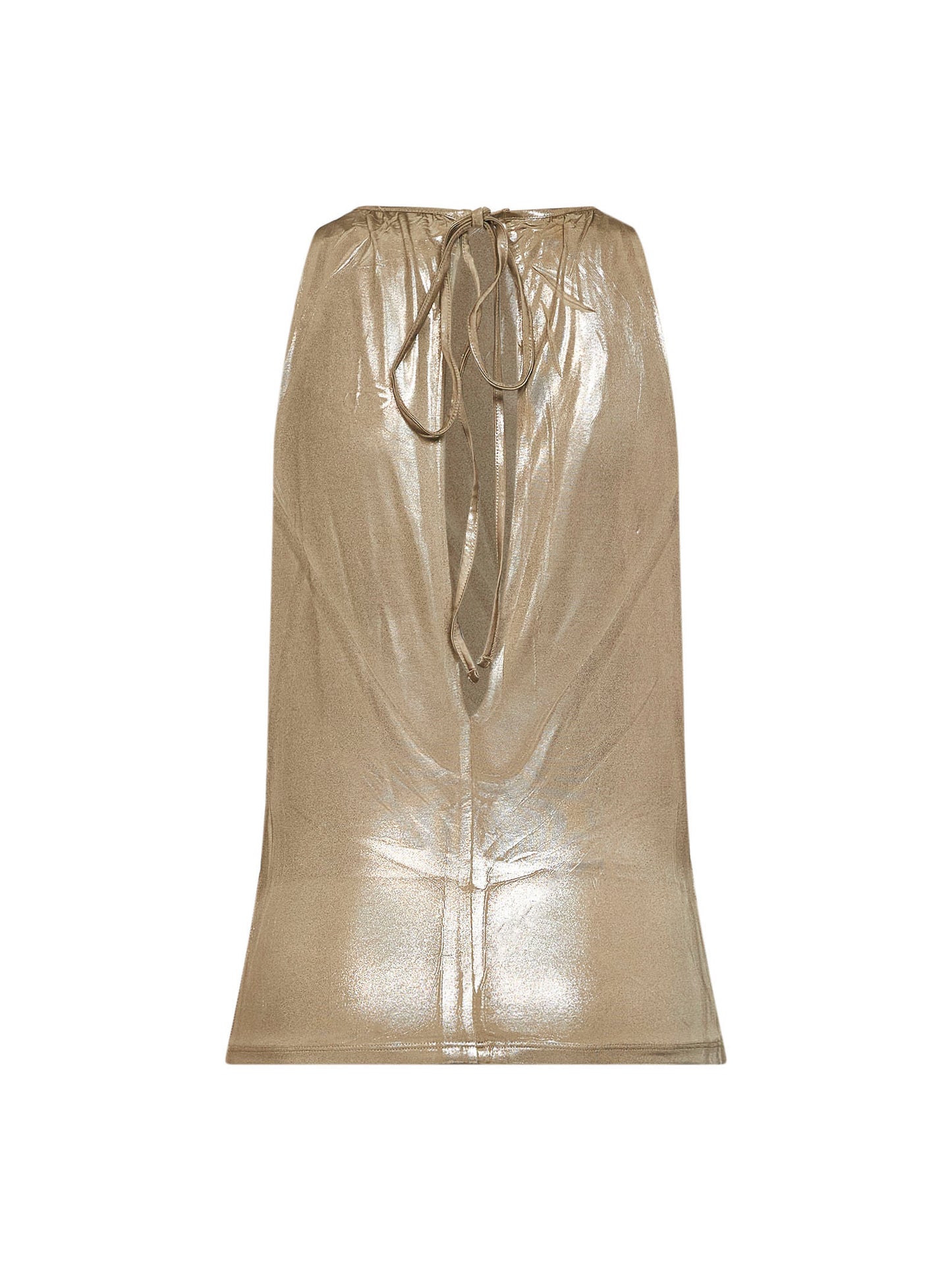 Gold metallic stretch jersey T-Dyvyny top