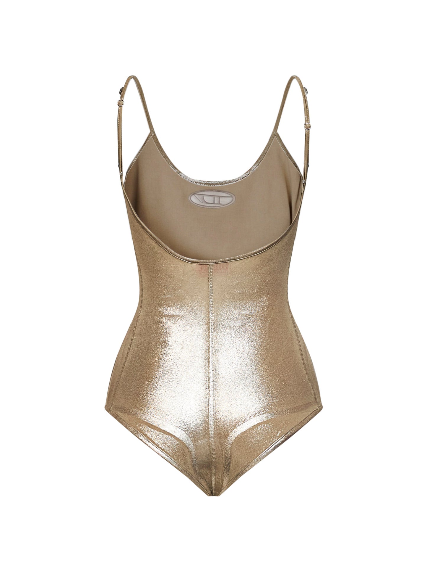 Body T-Imyny in jersey stretch metallizzato oro