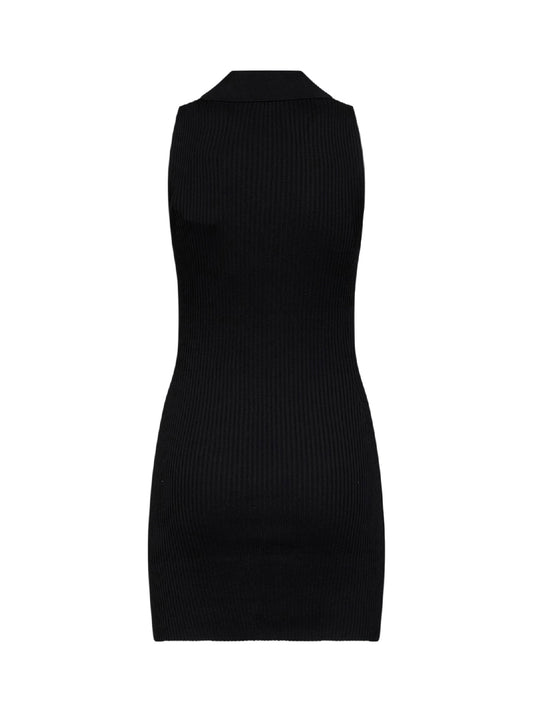 Black ribbed knit M-Lilma mini dress
