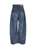 Blue cable-knit effect denim 1987 D-Khelz-S2 wide-leg jeans
