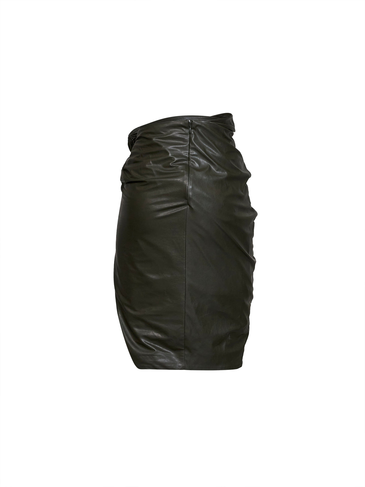 Green O-Dasli draped midi skirt with slit