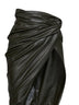 Green O-Dasli draped midi skirt with slit