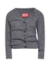 Grey wrinkled knit M-Ava cropped cardigan