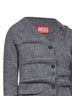 Grey wrinkled knit M-Ava cropped cardigan