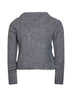 Grey wrinkled knit M-Ava cropped cardigan