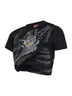 T-shirt crop stampata T-Wincy in jersey a doppio strato nero