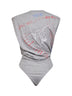 Grey cotton jersey T-Noby printed bodysuit