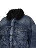 Giubbino D-Curly-Fsj1 in denim blu con gilet in ecopelliccia