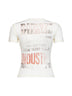 Ecru ribbed jersey T-Marsy-Rib printed T-shirt