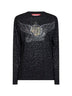 T-shirt stampata con strass T-Edro-Crt-Ls-C in jersey nero