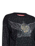 T-shirt stampata con strass T-Edro-Crt-Ls-C in jersey nero