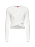 White ribbed jersey T-Asay-Pl long-sleeved T-shirt