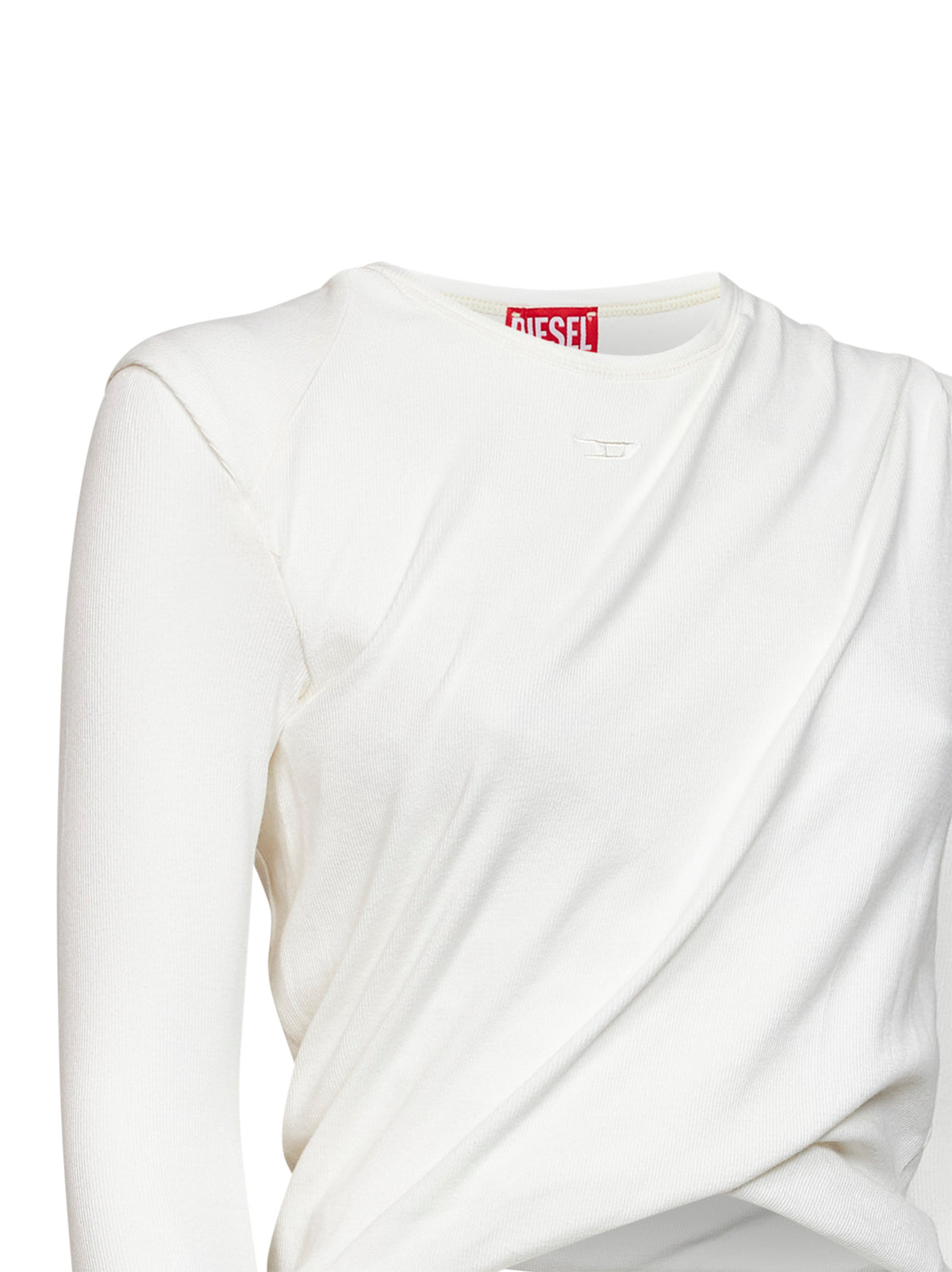 White ribbed jersey T-Asay-Pl long-sleeved T-shirt