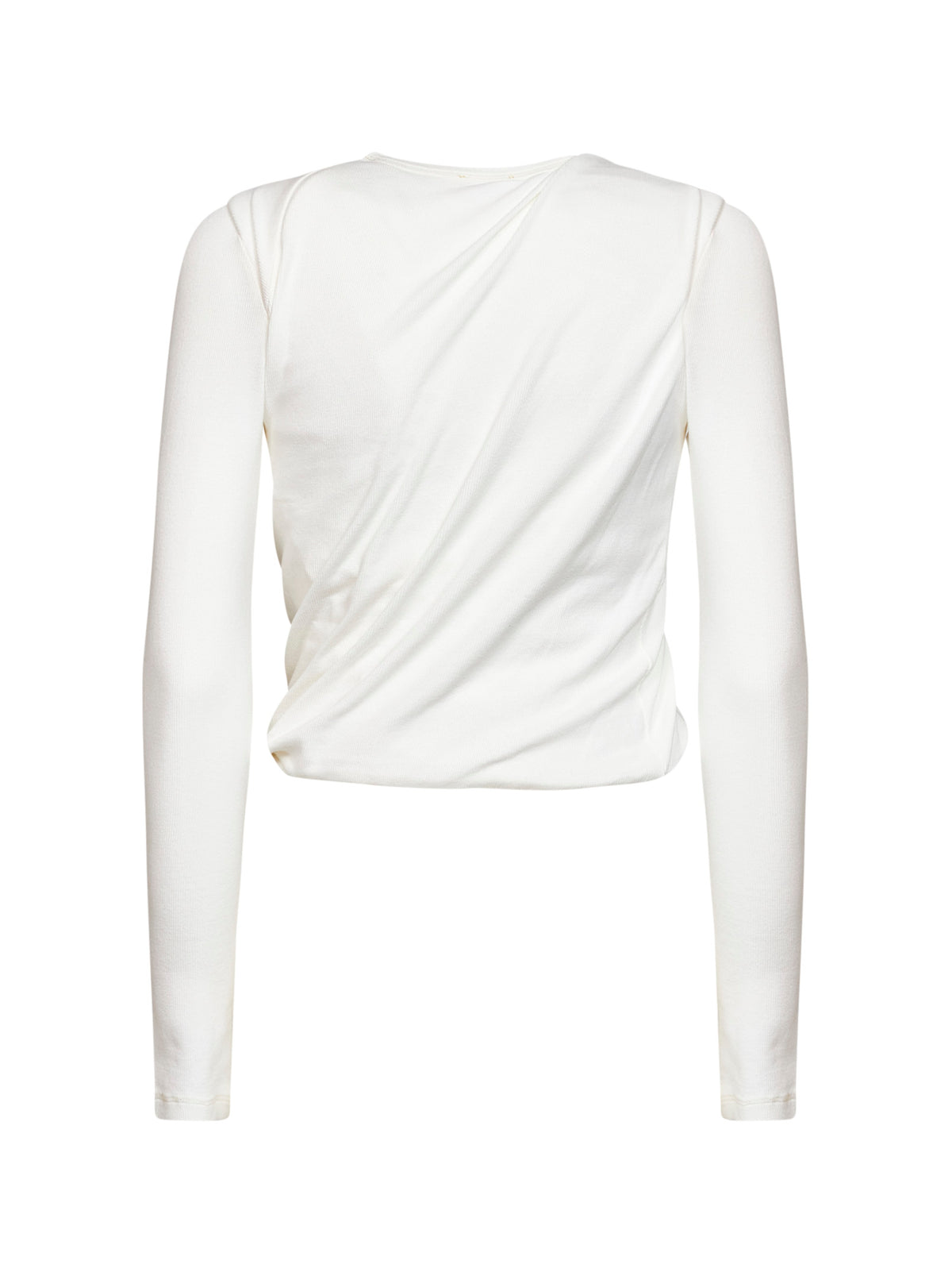 White ribbed jersey T-Asay-Pl long-sleeved T-shirt