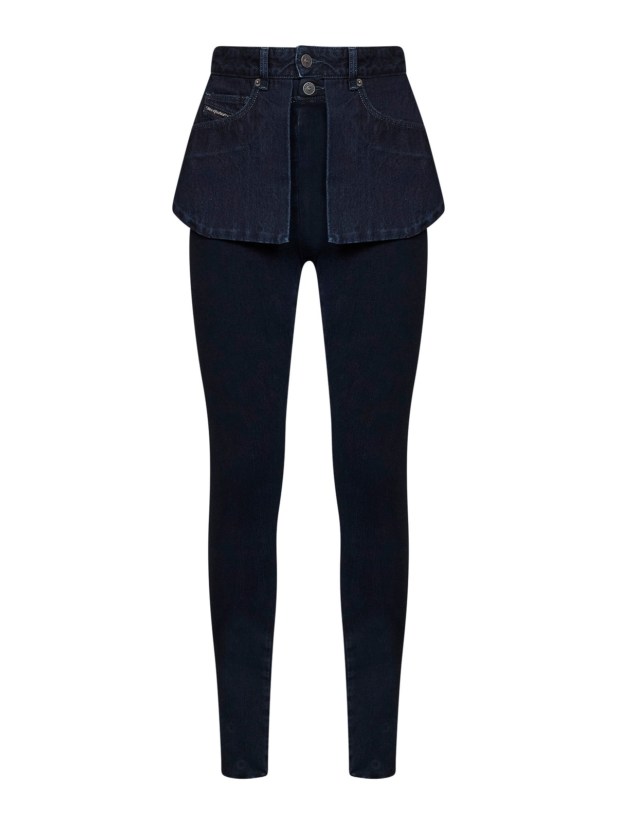 Jeans skinny a vita media D-Spika-Fsj2 in denim blu