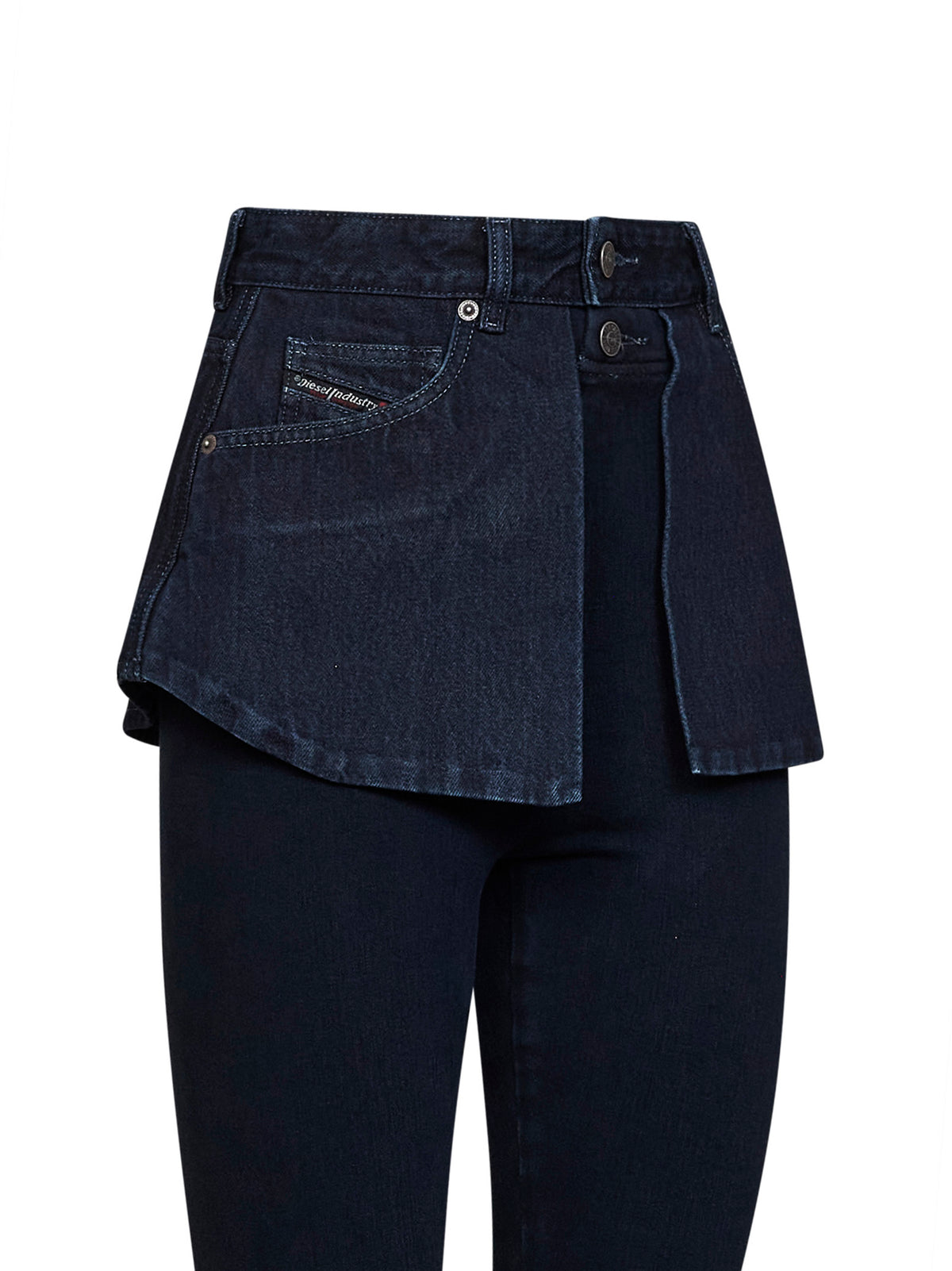 Jeans skinny a vita media D-Spika-Fsj2 in denim blu