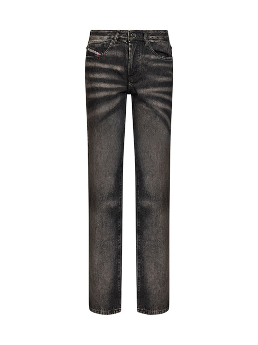 Black denim D-Liet-Fsj regular mid-rise jeans
