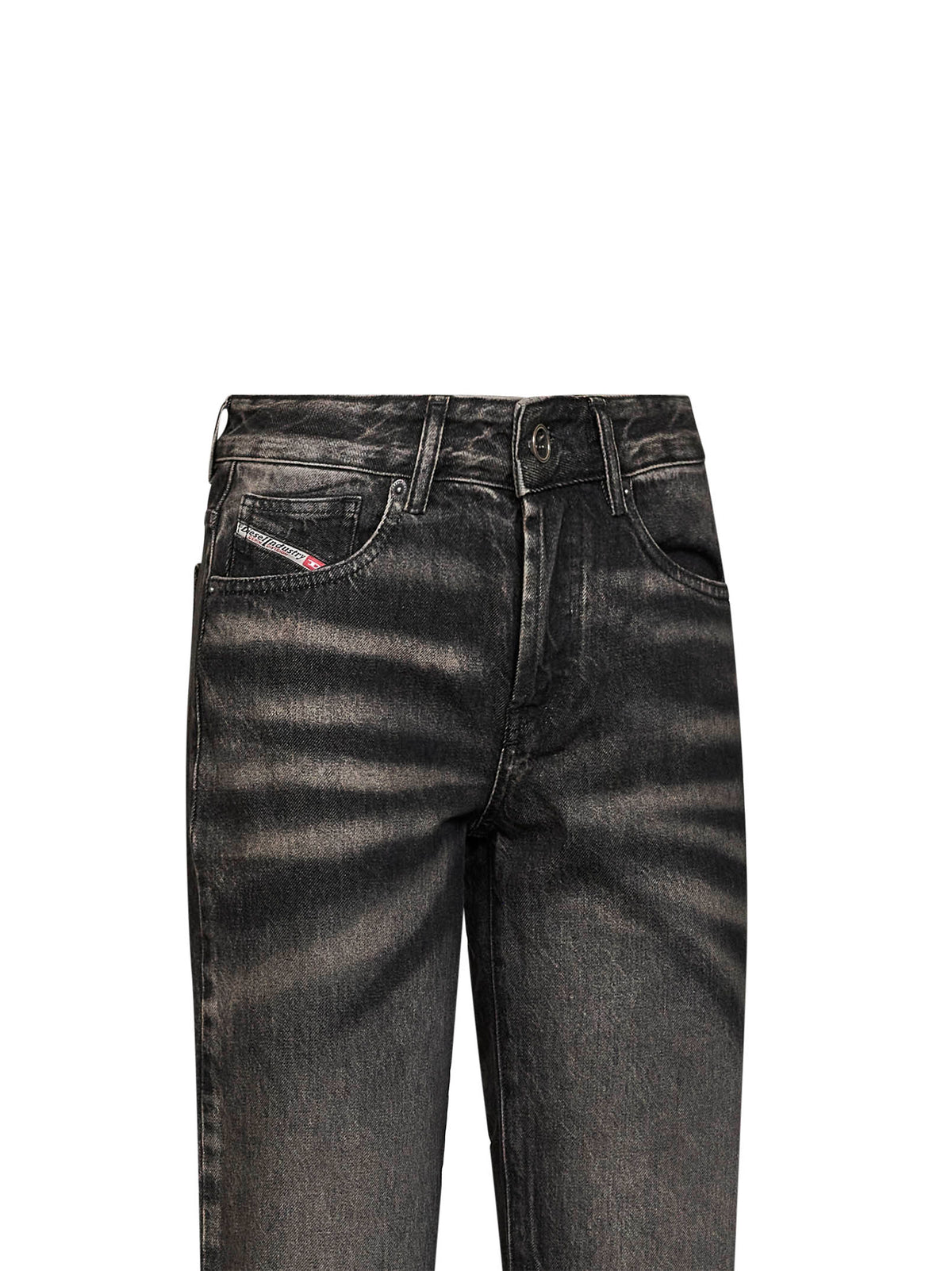 Black denim D-Liet-Fsj regular mid-rise jeans