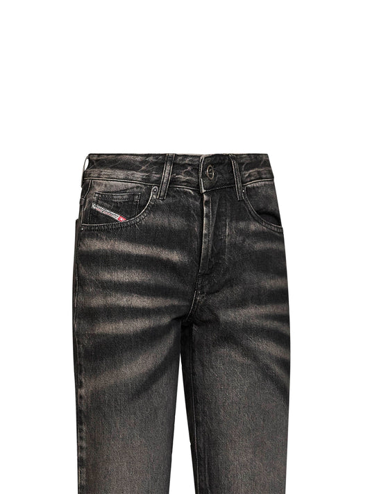 Black denim D-Liet-Fsj regular mid-rise jeans