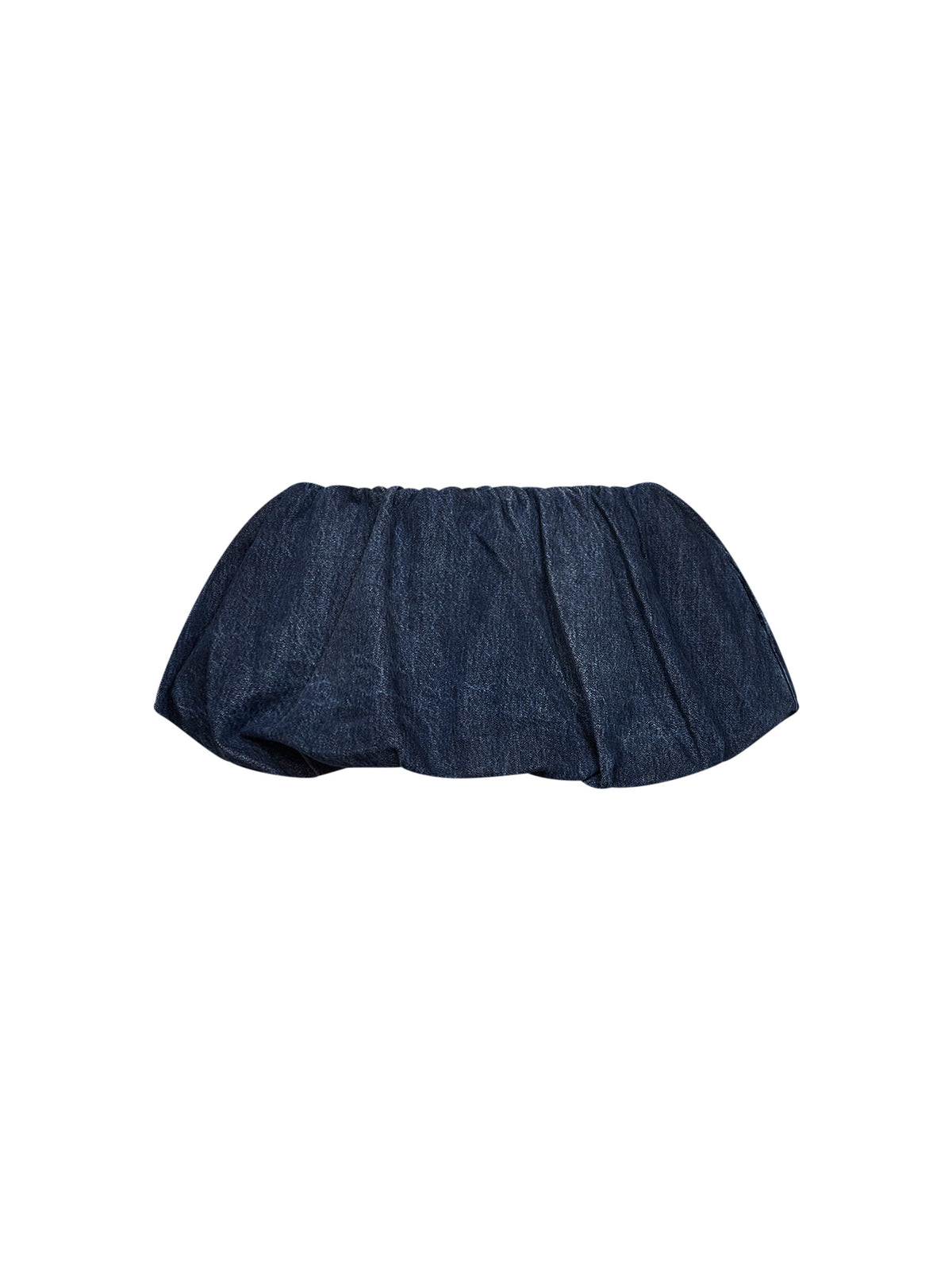 Blue denim balloon mini skirt