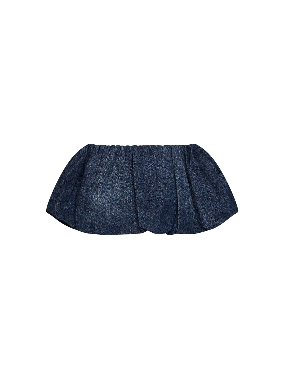 Blue denim balloon mini skirt