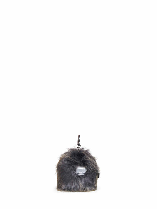 Grey Monster furry charm with pendant
