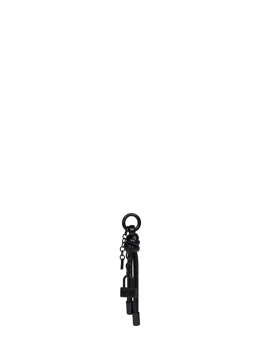 Black metal Charm-Lock-2 keychain with padlock