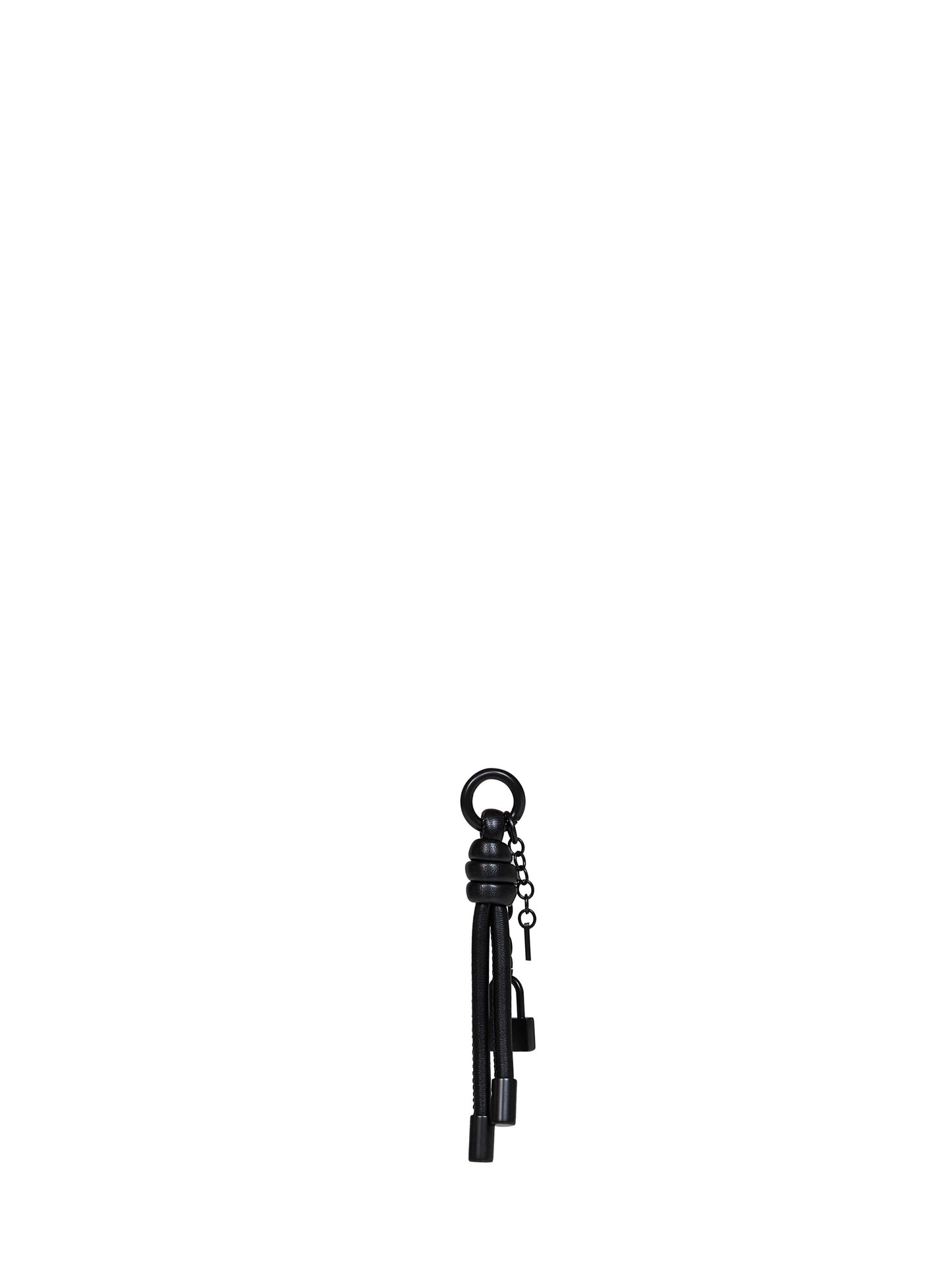 Portachiavi Charm-Lock-2 in metallo con lucchetto nero