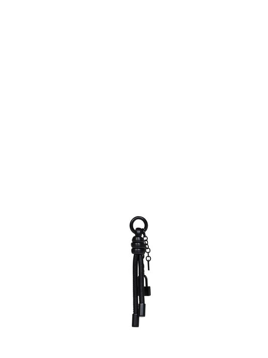 Black metal Charm-Lock-2 keychain with padlock