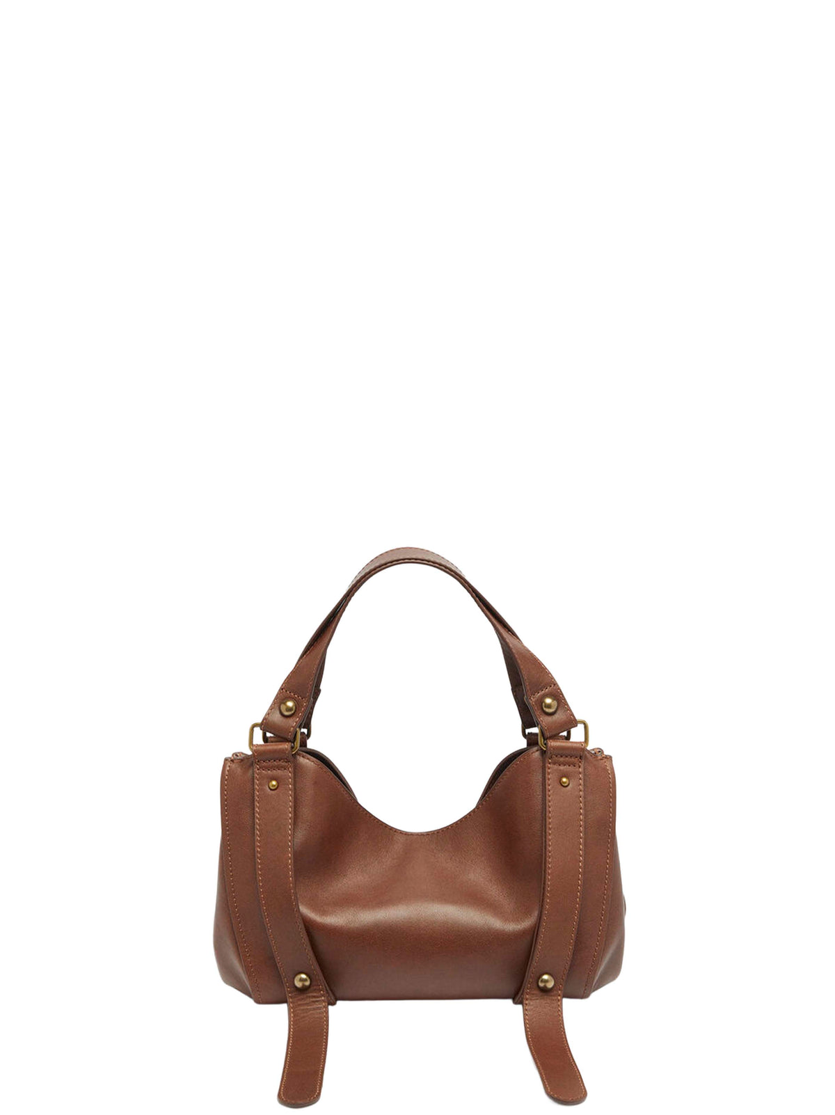 Borsa piccola con manici D-One castagna