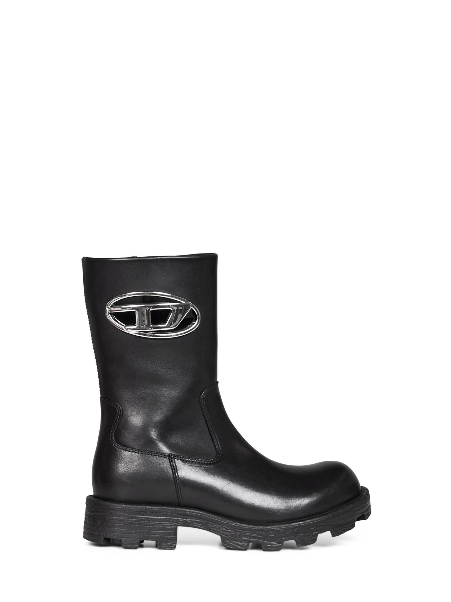 Black D-Hammer cut-out biker boots