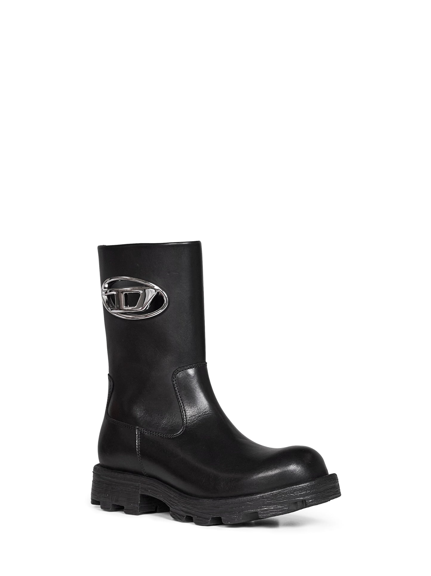 Black D-Hammer cut-out biker boots