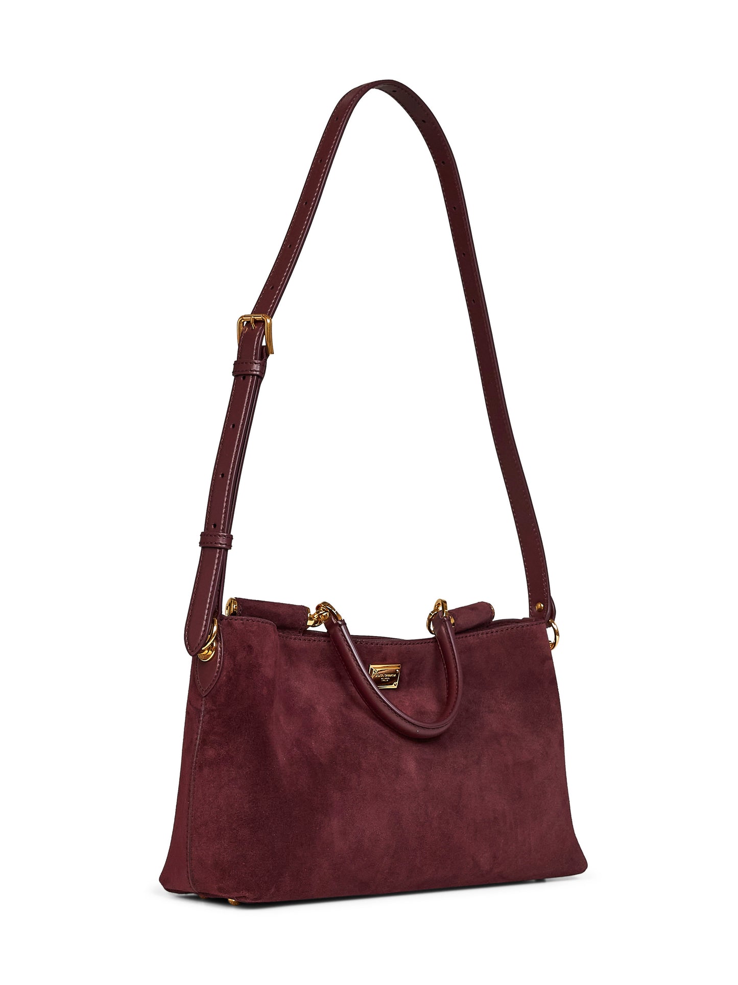 Burgundy Vittoria medium handbag with shoulder strap